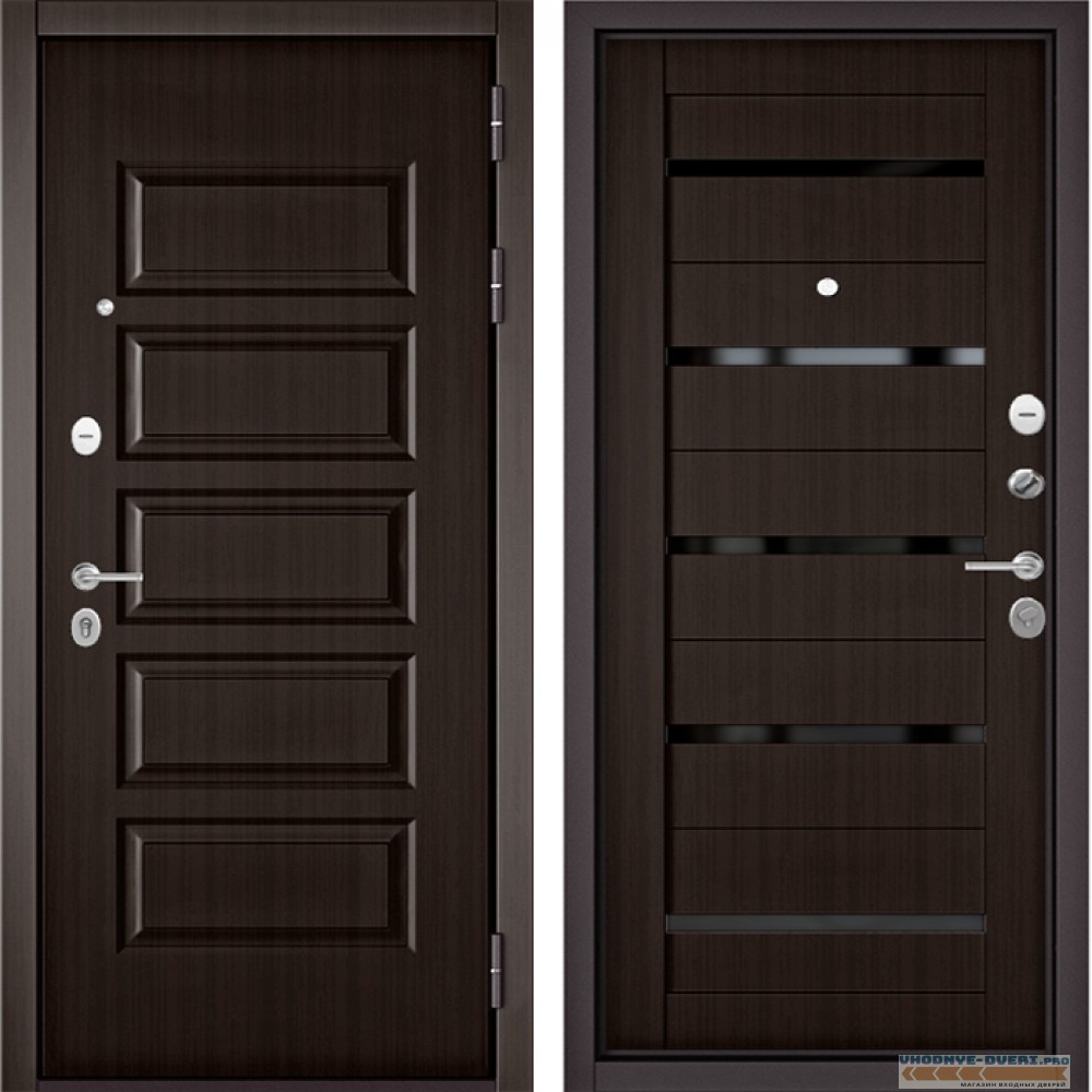 Дверь Бульдорс MASS 90 Ларче шоколад 9S-108 / Ларче шоколад CR3, lakobel classic black